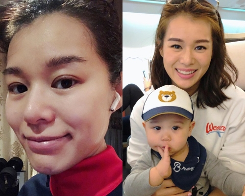 胡杏兒生完大仔Brendan,今胎疑因再佗男B變大鼻。(ig圖片)