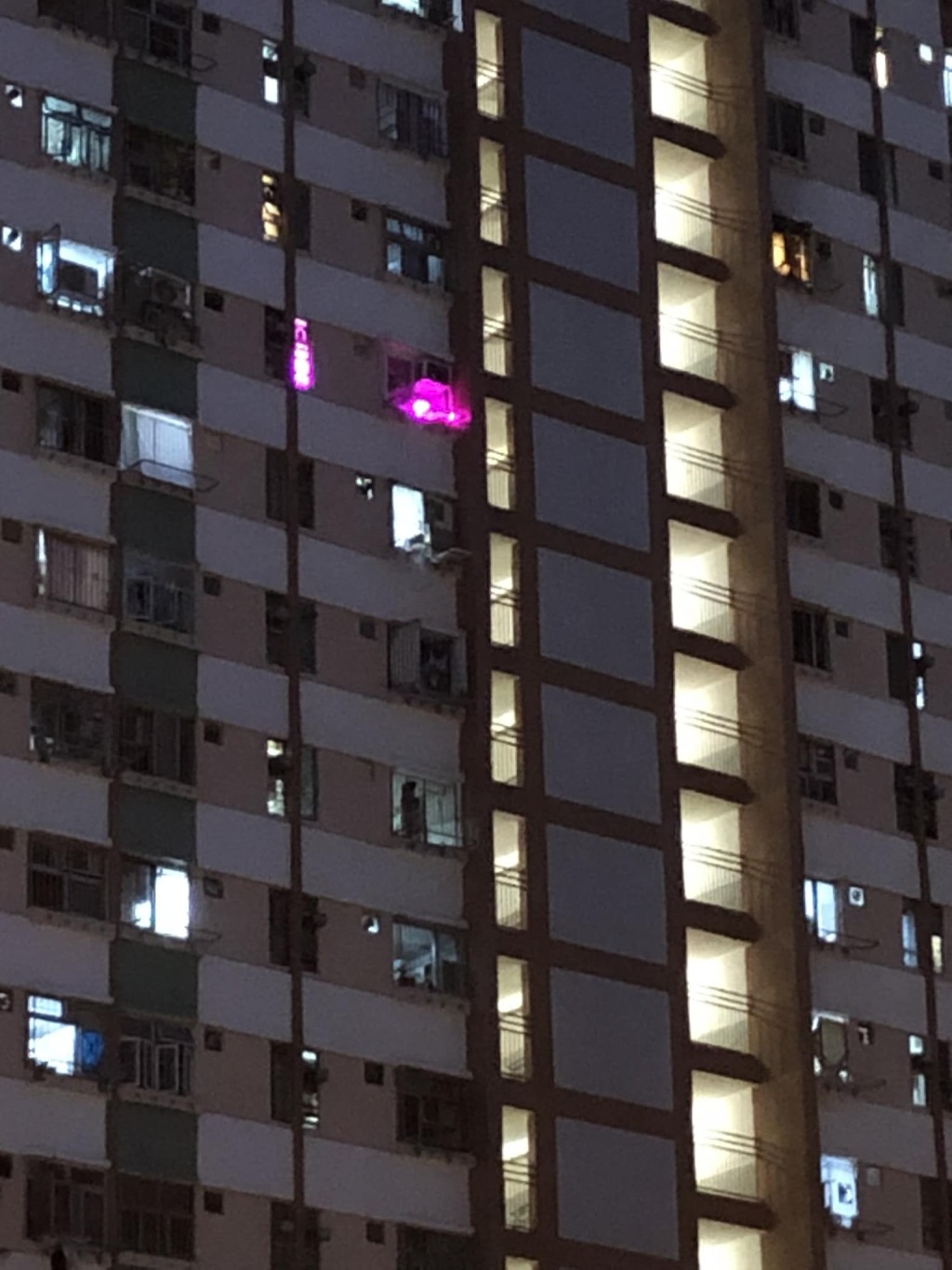 從網上瘋傳的相片可見單位亮起誘惑的紫色螢光。