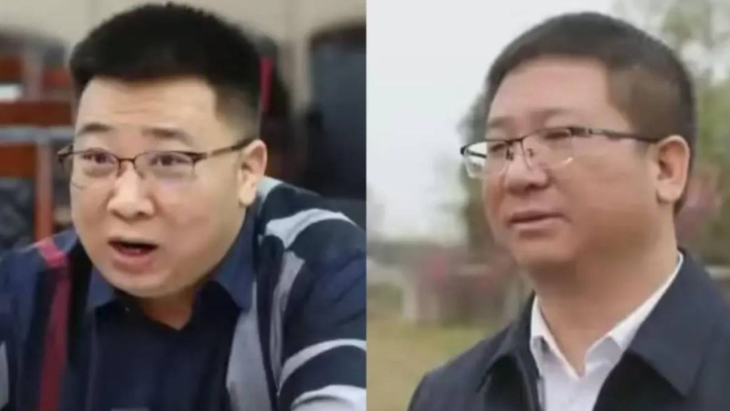 貴州出版集團原總經理蔡光輝（左）和貴定縣政協副主席蔡光輝。光明網