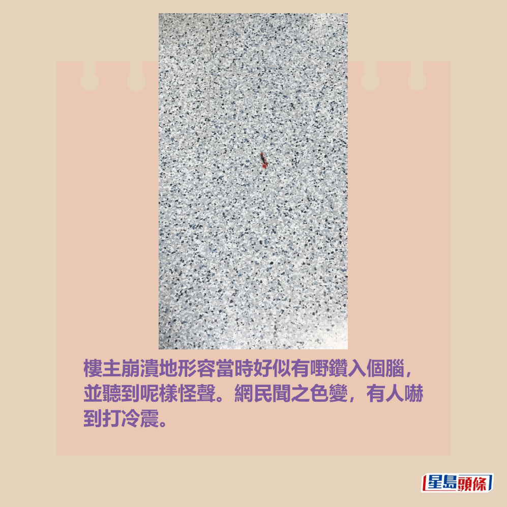 樓主崩潰地形容當時好似有嘢鑽入個腦, 並聽到呢樣怪聲。網民聞之色變,有人嚇 到打冷震。Threads截圖 樓主崩潰地形容當時好似有嘢鑽入個腦, 並聽到呢樣怪聲。網民聞之色變,有人嚇 到打冷震。Threads截圖