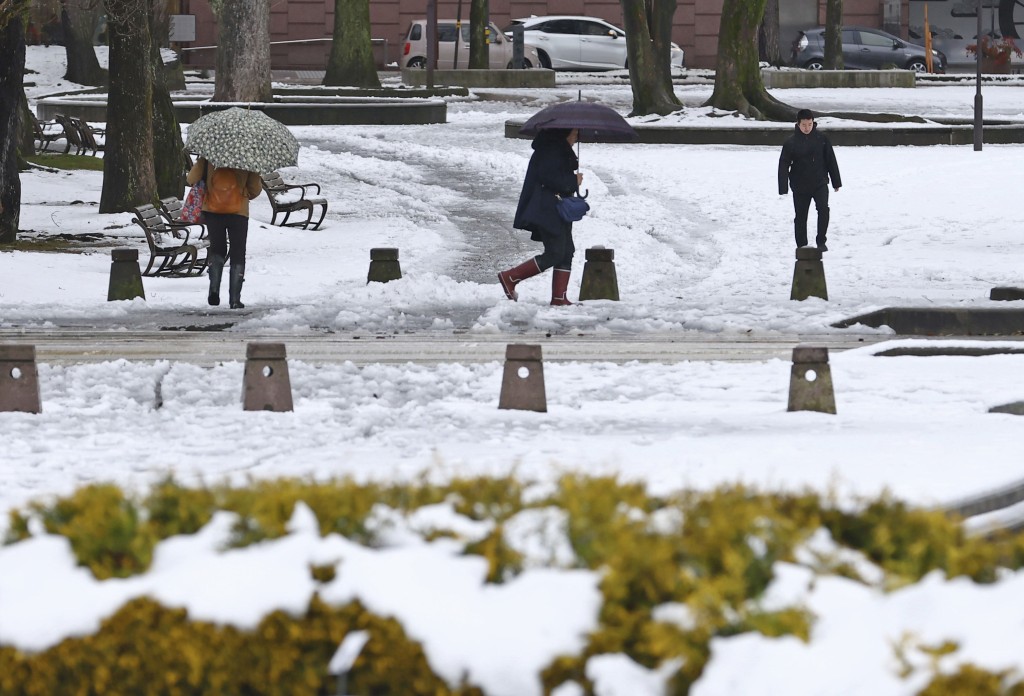 今次冷空氣強烈，連九州平地也可能降下大雪。美聯社