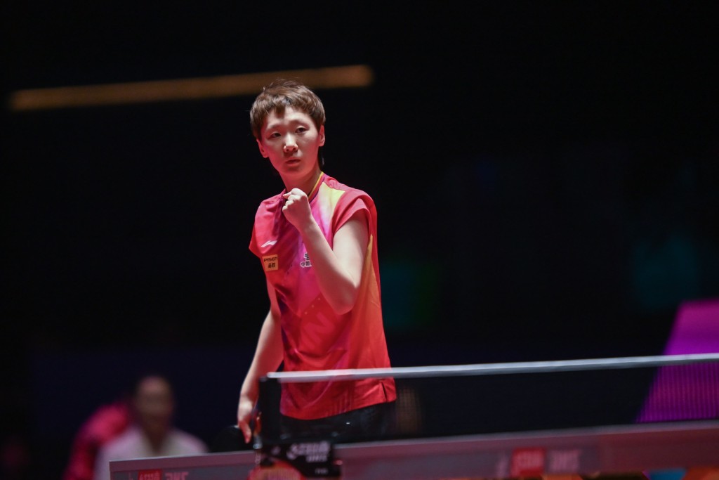 乒乓球世界杯，王曼昱。 公关图片