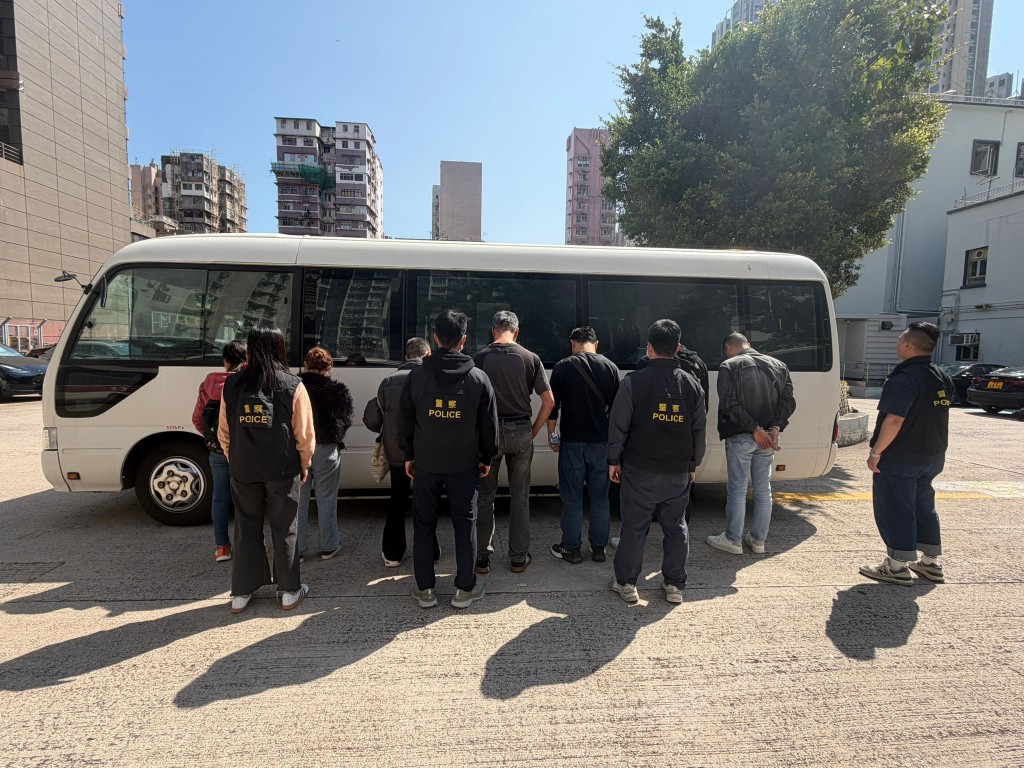 警方共拘捕8人。警方提供