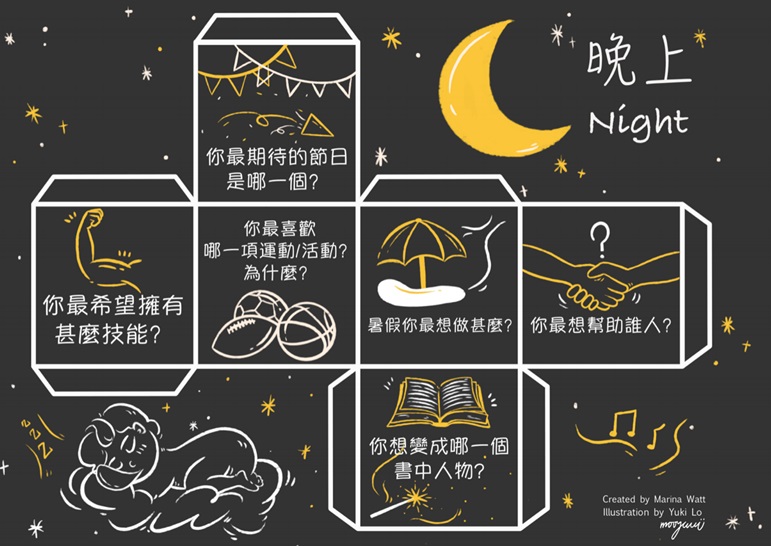 晚上的魔法骰。（圖片由Marina Watt提供）