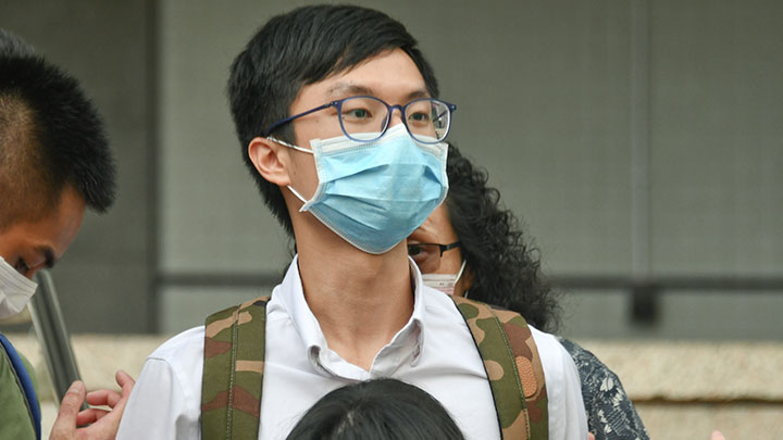 中大學生會前會長區倬僖今早遭廉署拘捕。資料圖片