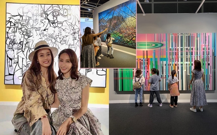 黎姿帶女兒到藝術館睇畫展巧遇容祖兒。