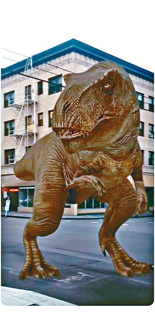 ■《侏羅紀世界3》明年上映，電影公司率先製作AR恐龍宣傳。