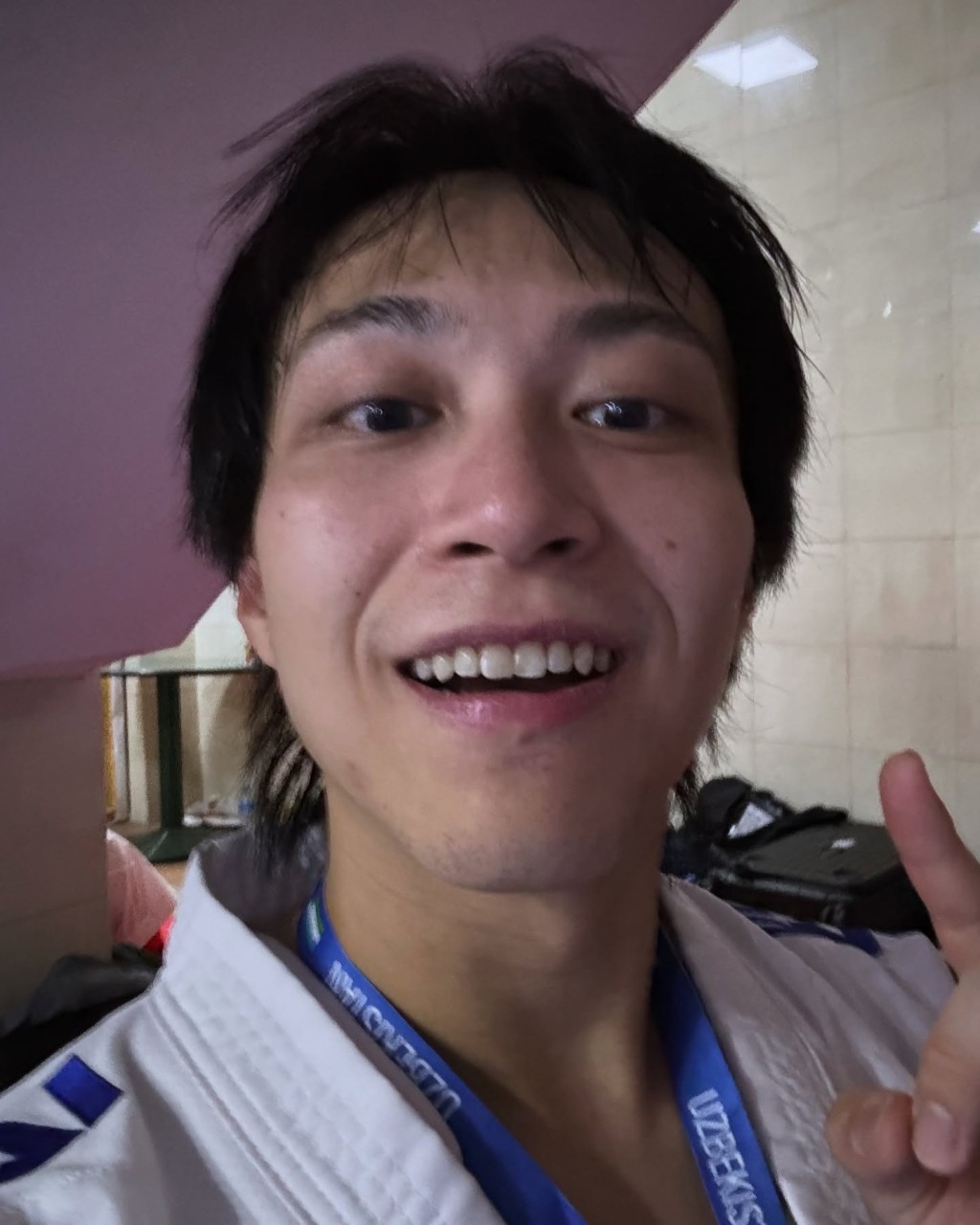 吳業坤首以港隊身份出戰空手道賽,輸得很痛快。 吳業坤首以港隊身份出戰空手道賽,輸得很痛快。