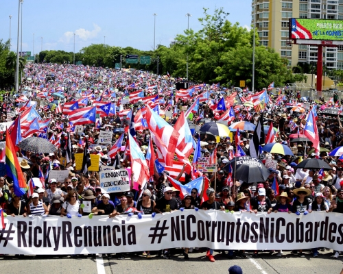 波多黎各民眾要求總督即時下台。AP圖片