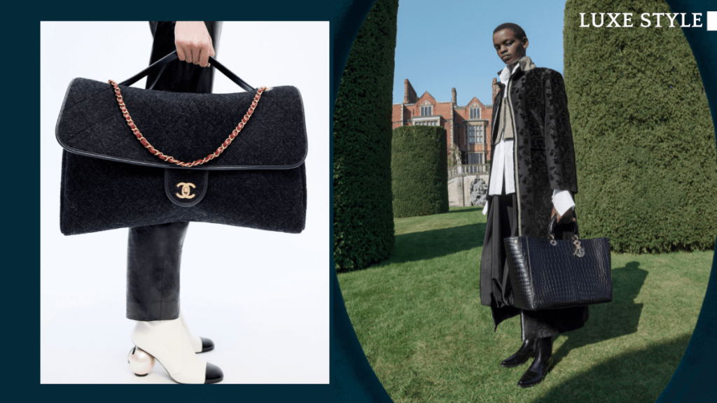 今季大袋款全面回歸，Chanel（圖左）及Dior（圖右）等大牌都不乏選擇。