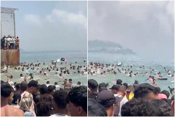 7月29日起,休达爆发史无前例的大规模难民潮,约7.8万移民在短短几天内从摩洛哥蜂拥越境。路透社 7月29日起,休达爆发史无前例的大规模难民潮,约7.8万移民在短短几天内从摩洛哥蜂拥越境。路透社