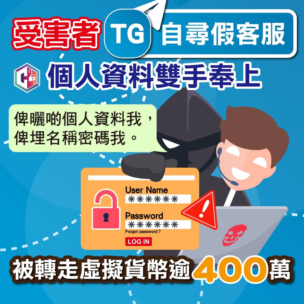 警方今日(7月18日)在防騙專頁「守網者」分享案例。 警方今日(7月18日)在防騙專頁「守網者」分享案例。