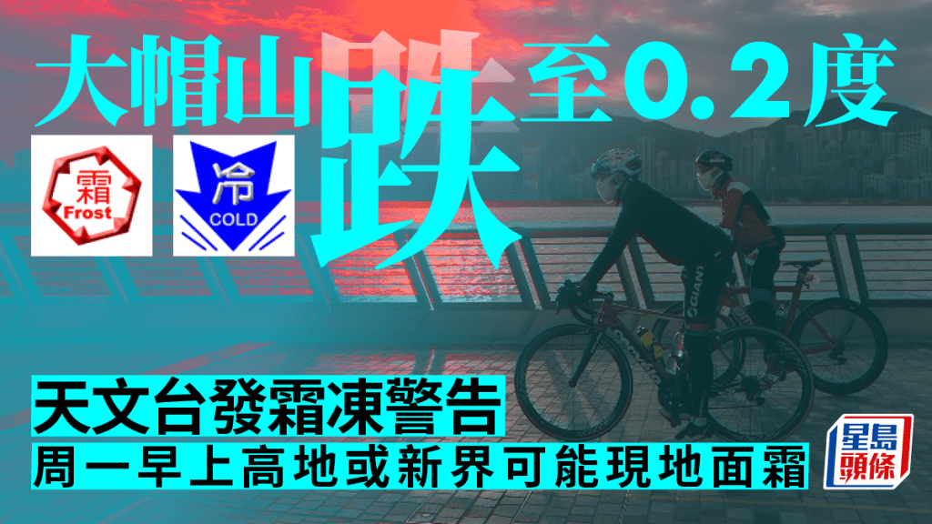 天文台總部今早錄得9.4度，再創入冬新低。