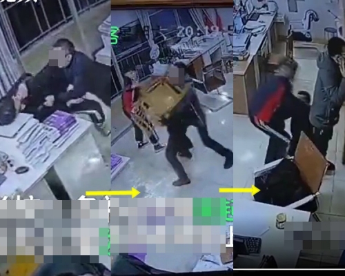 该名中学教师与学生爆发冲突。影片截图
