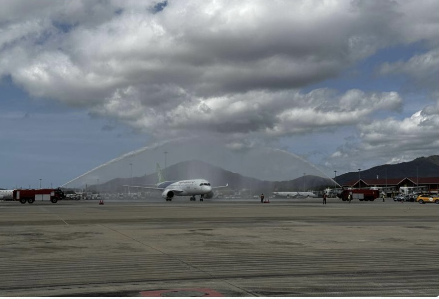 国产大飞机C919早前在三亚机场亮相。 网上图片