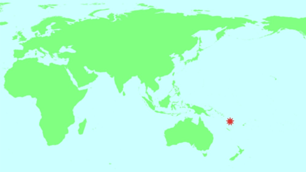 紅點為震央位置。香港天文台圖片