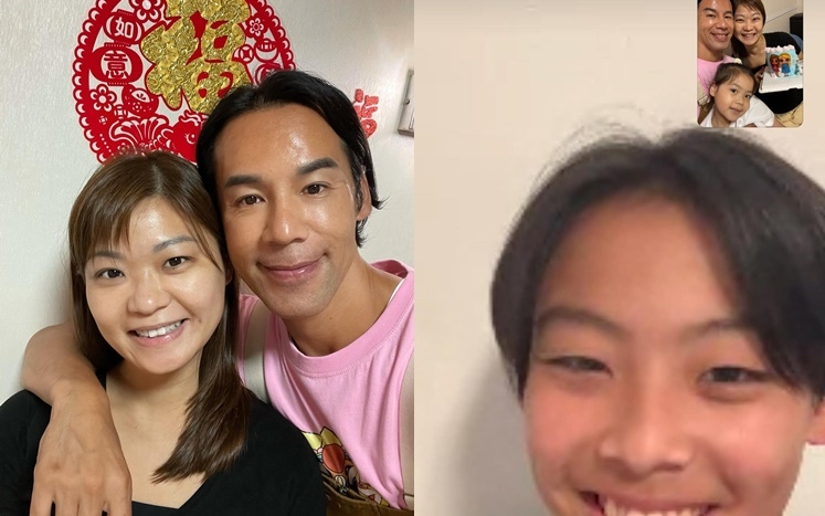 徐榮因改通告有得返家同老婆食飯慶祝,又一家四口視像見面。