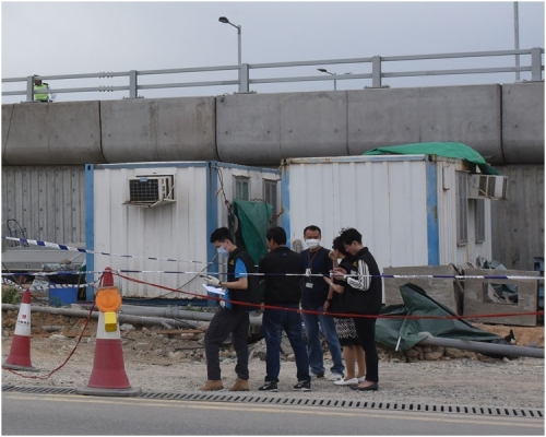港珠澳大橋地盤工地今年5月揭發垃圾袋藏屍兇殺案。資料圖片