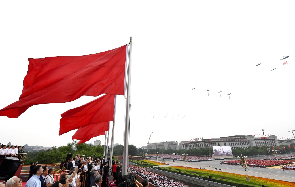 陳茂波指中共有著人民的擁護和支持,是國家富強、民族復興的帶領者。新華社圖片