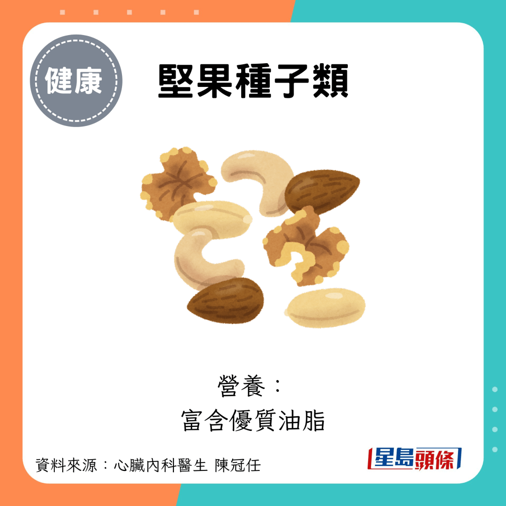 堅果種子類：營養： 富含優質油脂