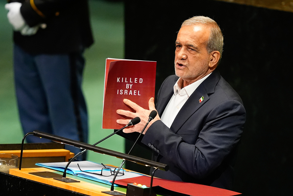伊朗總統佩澤希齊揚（Masoud Pezeshkian）出席聯合國大會。美聯社