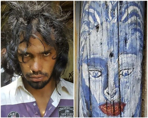 埃尔南德斯称用了死者的血和骨灰画了多幅艺术品。网图