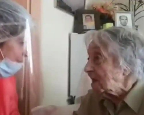 西班牙113岁人瑞战胜新冠病毒，她被认为是最长寿女性 。(网图)