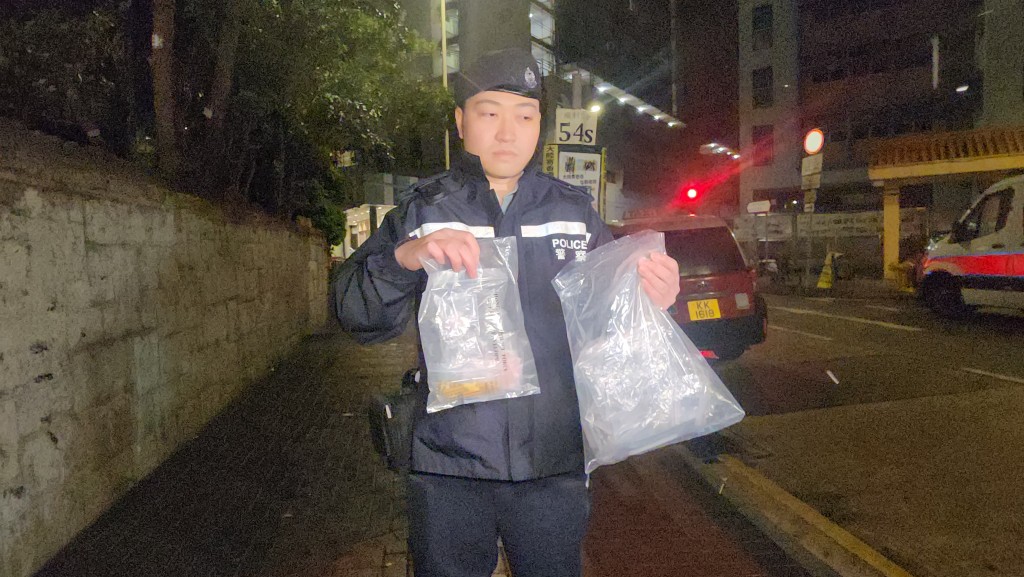 警方檢獲包括依托咪酯（俗稱「太空油」）及冰毒，毒品的種類及市值仍有待點算。黎志偉攝