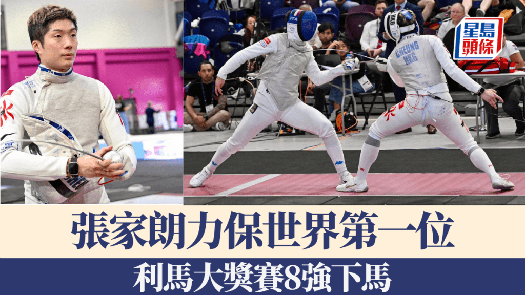 張家朗利馬大獎賽8強下馬,力保世界排名第一。香港劍總