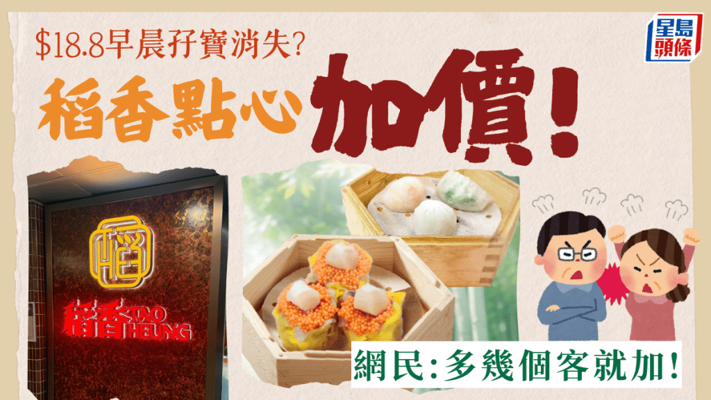 稻香點心加價！$18.8早晨孖寶加價$2 引網民激辨：加價仲要份量細