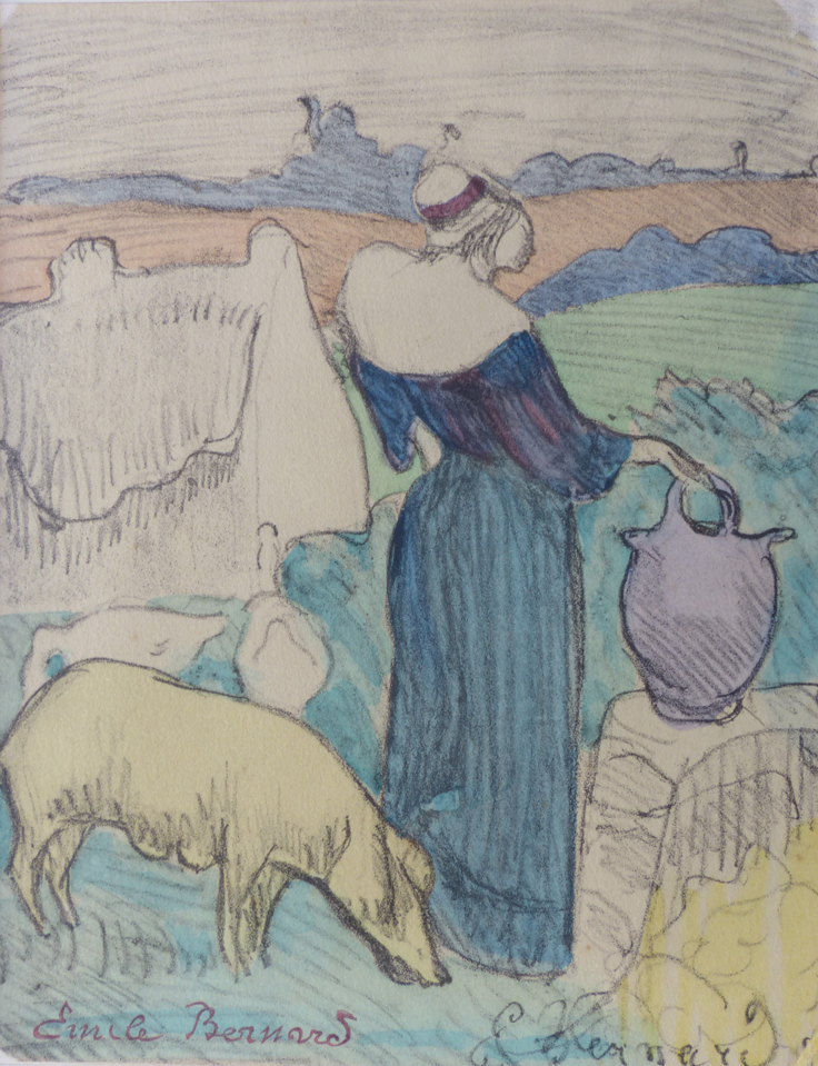 《Young Breton with a jug》  1886 Emile Bernard