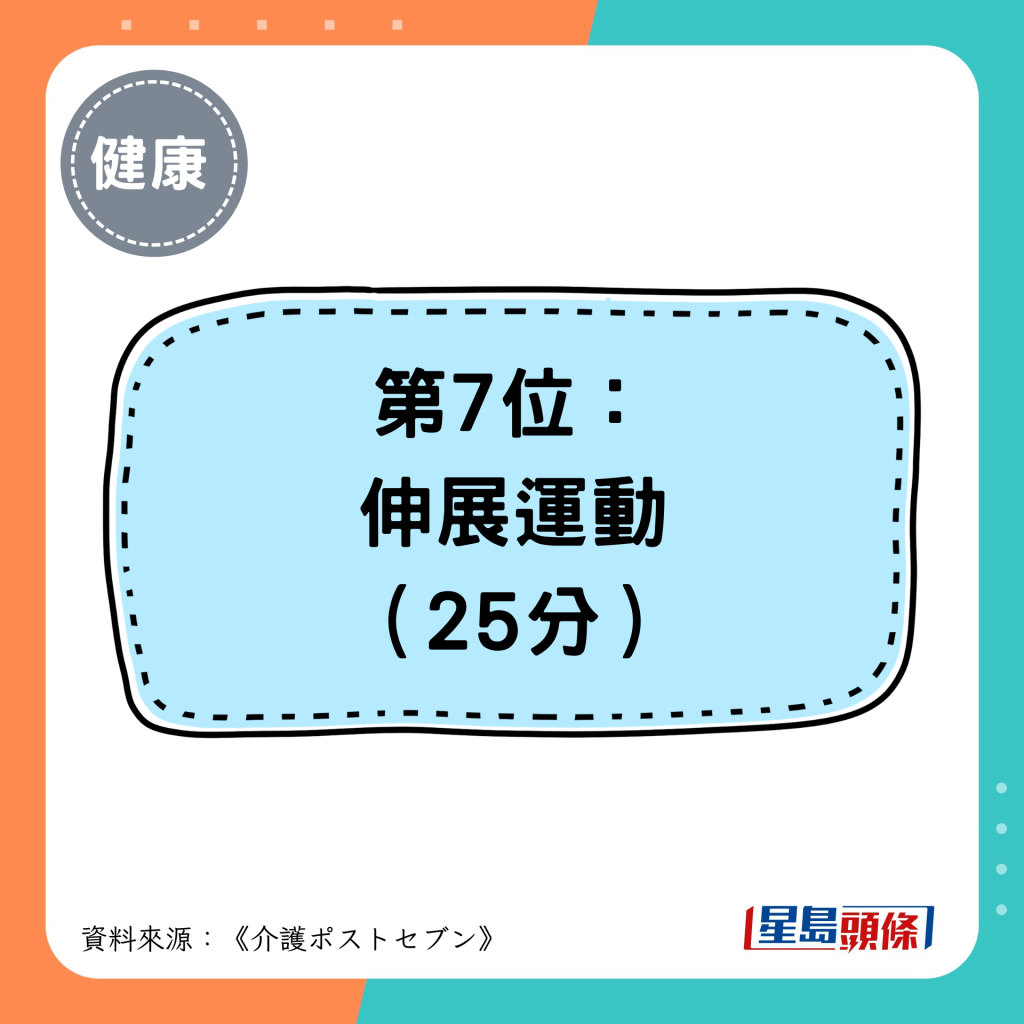 第7位： 伸展运动 （25分）
