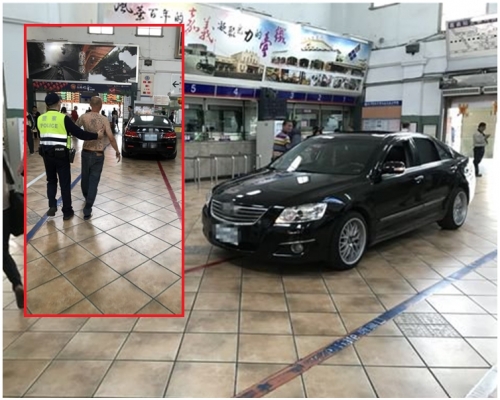 一名男子疑因對時局不滿 將車開進嘉義火車站大廳 僅被開罰單。（網圖）