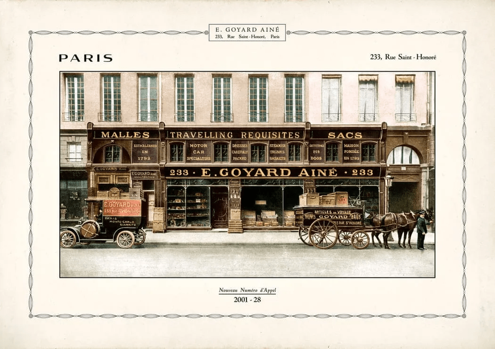 1852年Louis-Henri Morel突然離世，由徒弟François Goyard接手繼承，並正式將品牌名稱改為Goyard。