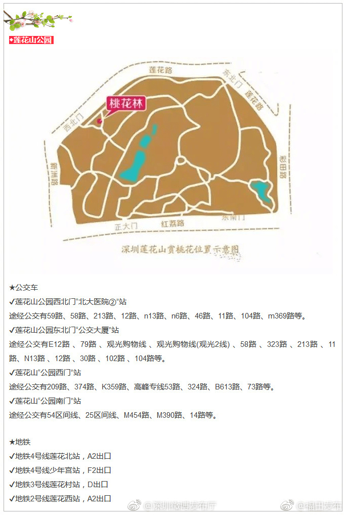 深圳蓮花山公園地圖。