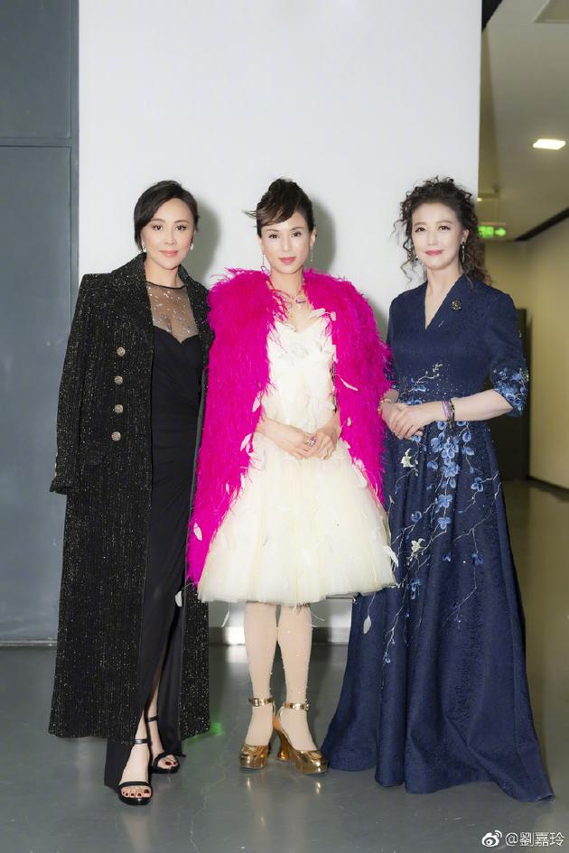 （左起）刘嘉玲、李若彤及已故女星周海媚曾一起出席活动。