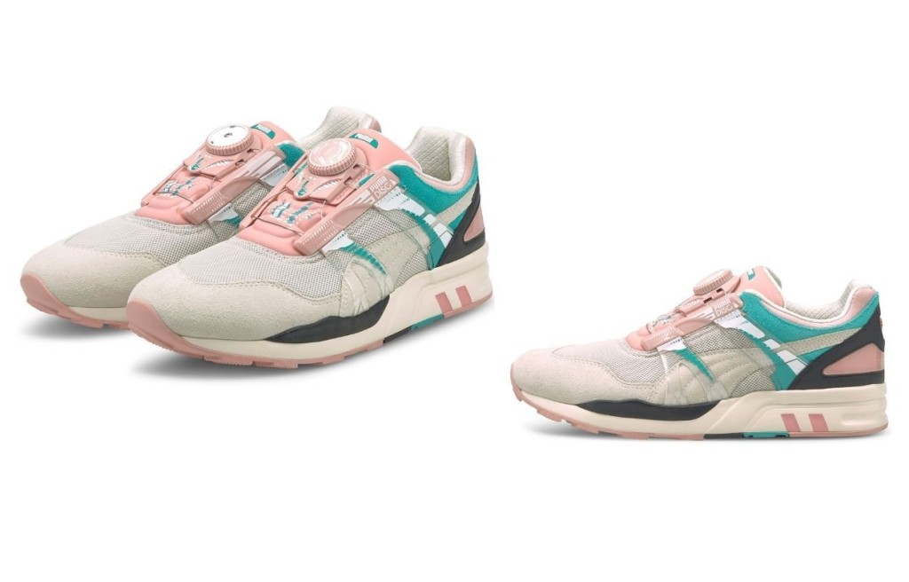 Puma元祖復刻款式跑鞋XS7000， 選用原版物料，配上軟墊鞋舌、Disc系統骨架、鞋踭半透明的TPU物料及特製網面在鞋身上。$1,599