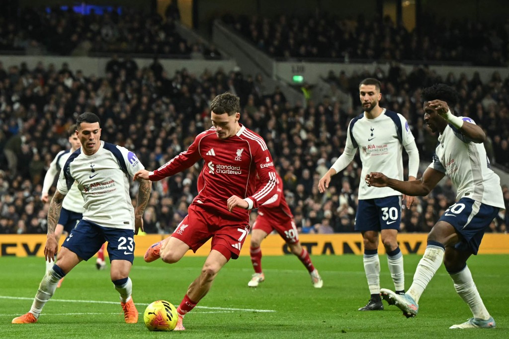 域斯前仗對熱刺時交出助攻。法新社