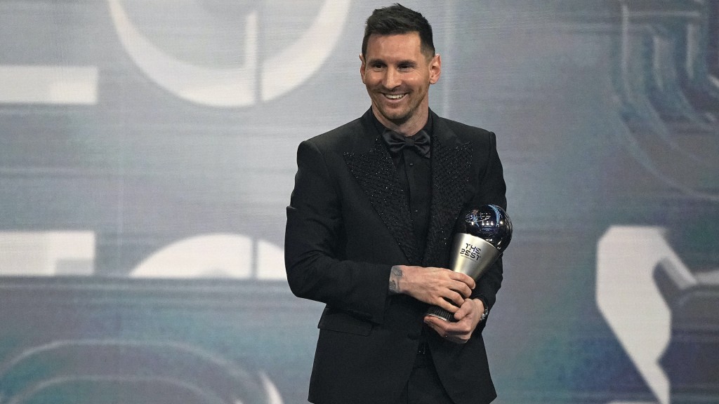 美斯當選FIFA年度最佳球員。AP