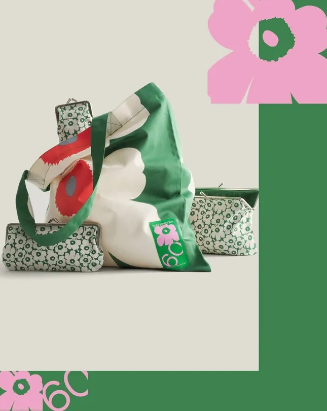 Marimekko的袋飾百搭易襯又實用，新的周年特別版吸睛又別致。