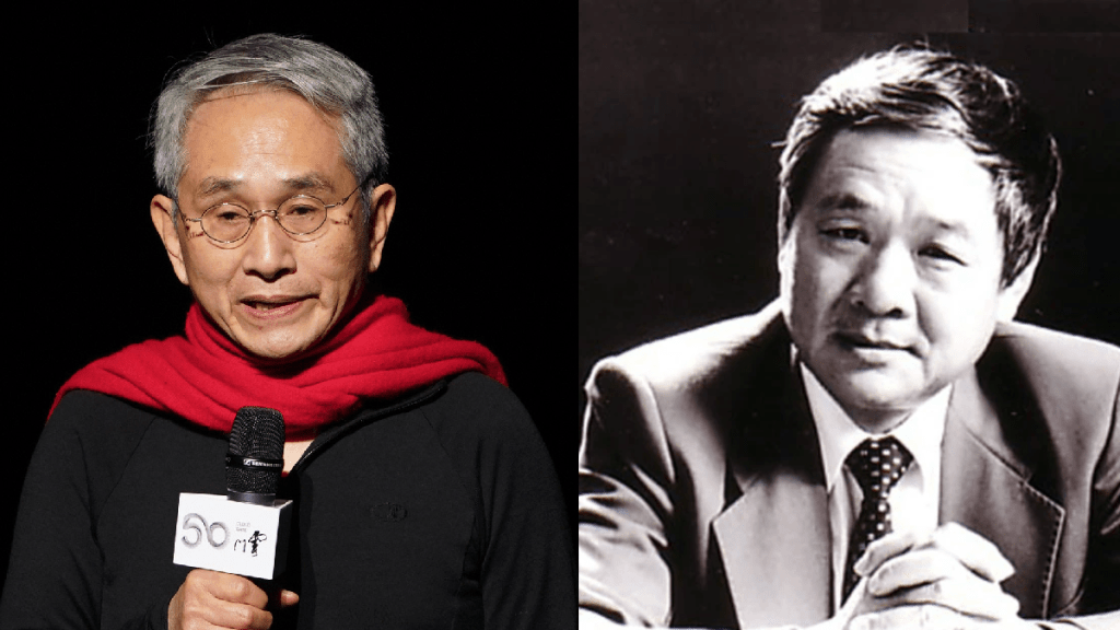痖弦（右）对林怀民（左）影响深远。（中新社）