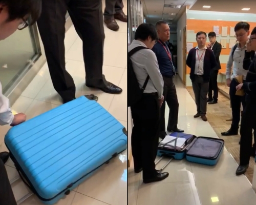 「獨立第三方」上香港航空辦公室搜查。影片截圖