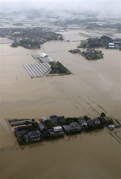 日本九州暴雨成災。AP