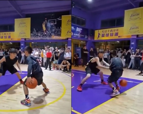 13歲獨臂籃球少年網絡爆紅。(網圖)