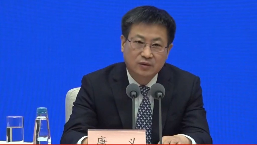 國家統計局局長康義。 央視截圖
