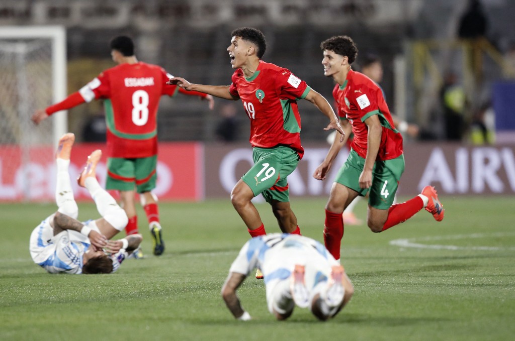 摩洛哥2:0擊敗阿根廷捧盃。路透社