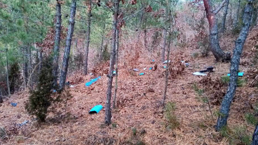 北韓官方公佈南韓無人機墮毀現場照片。路透社