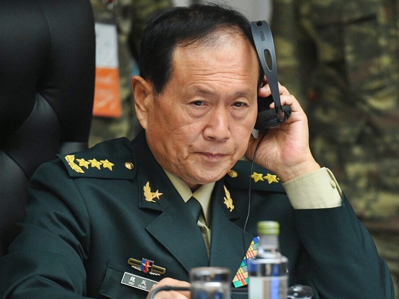 中國防長魏鳳和堅稱「中國的領土一寸也不能丟」。AP圖片