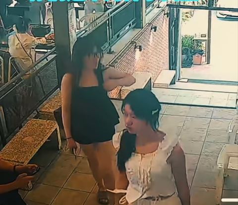 2名疑是中国游客女子在泰国食霸王餐。