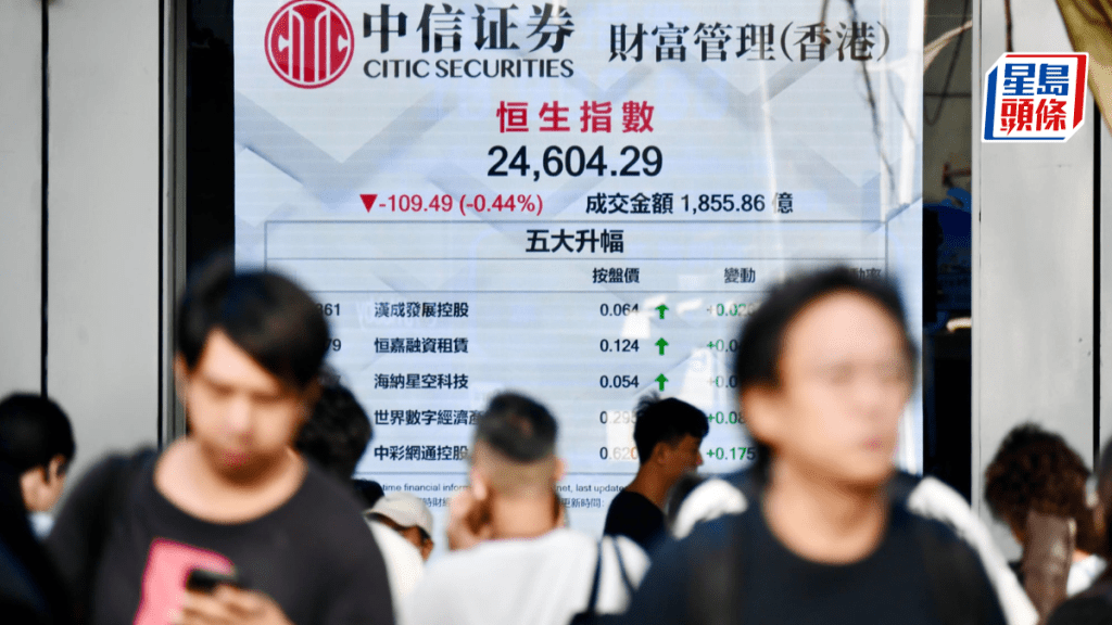 恒指跌109点 地产黄金股挨沽 MiniMax逆市升7% 专家料下试24200点｜港股收市